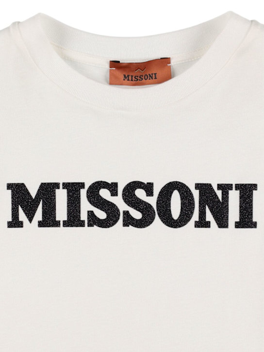 Missoni: Printed cotton jersey t-shirt - ホワイト - kids-girls_1 | Luisa Via Roma