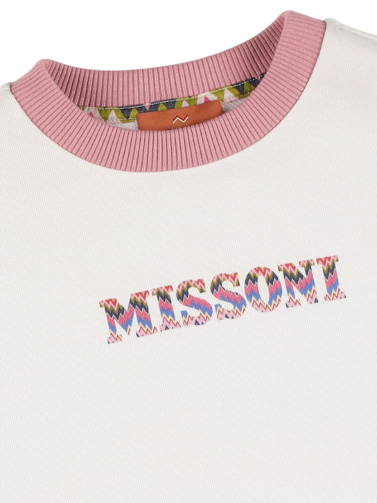 Missoni: Printed cotton sweatshirt - ホワイト/マルチ - kids-girls_1 | Luisa Via Roma