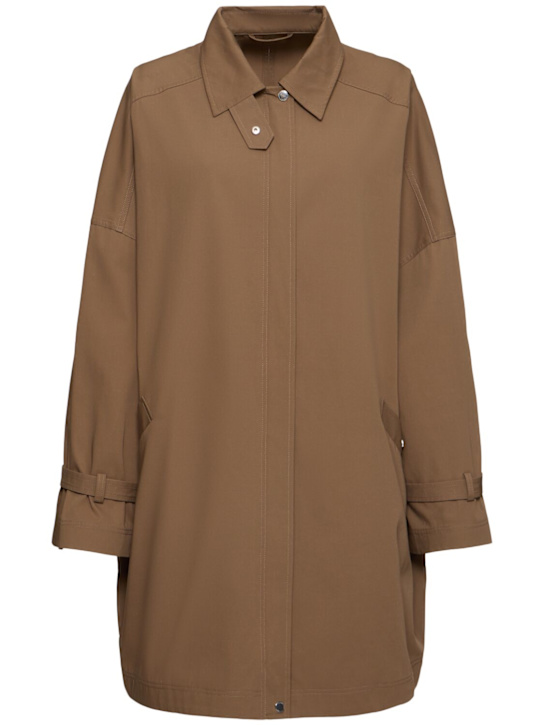 Toteme: Oversize organic cotton trench coat - Hazel - women_0 | Luisa Via Roma
