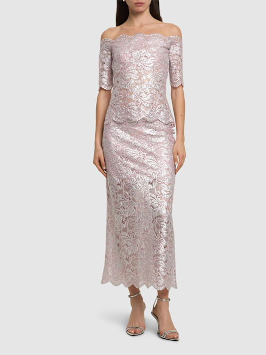 Metallic lace long skirt - Thumbnail 2