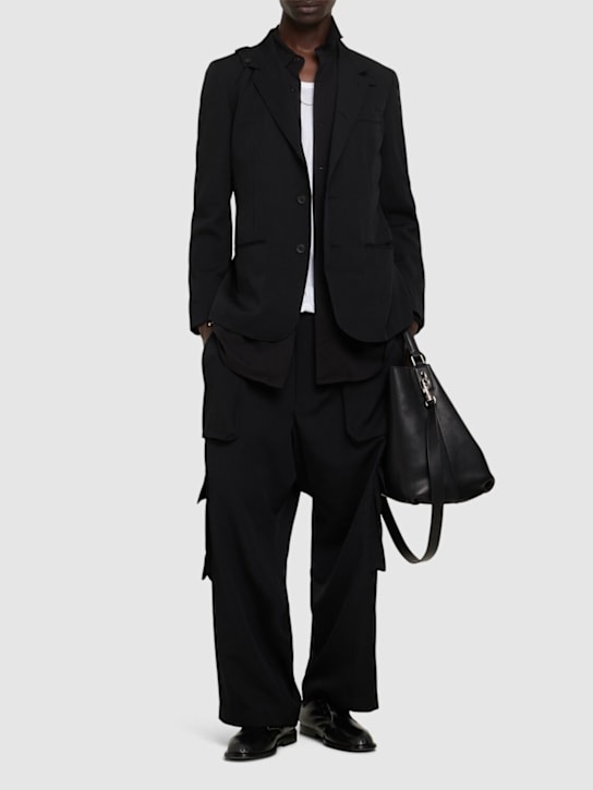 Yohji Yamamoto: Cargo pocket wool pants - men_1 | Luisa Via Roma