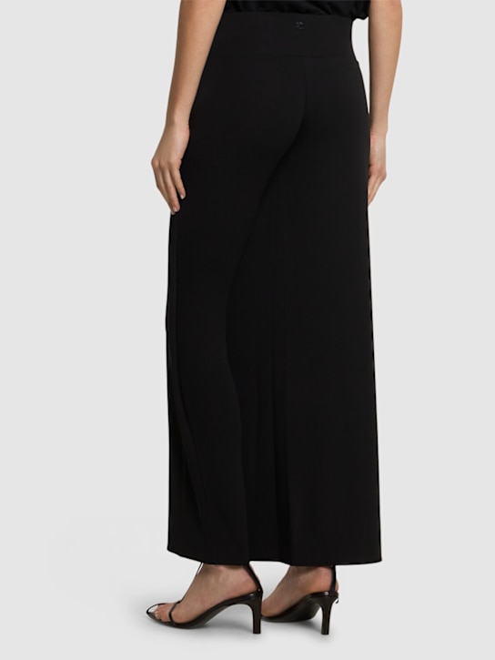 Courrèges: Infinity viscose crepe jersey pants - Black - women_2 | Luisa Via Roma