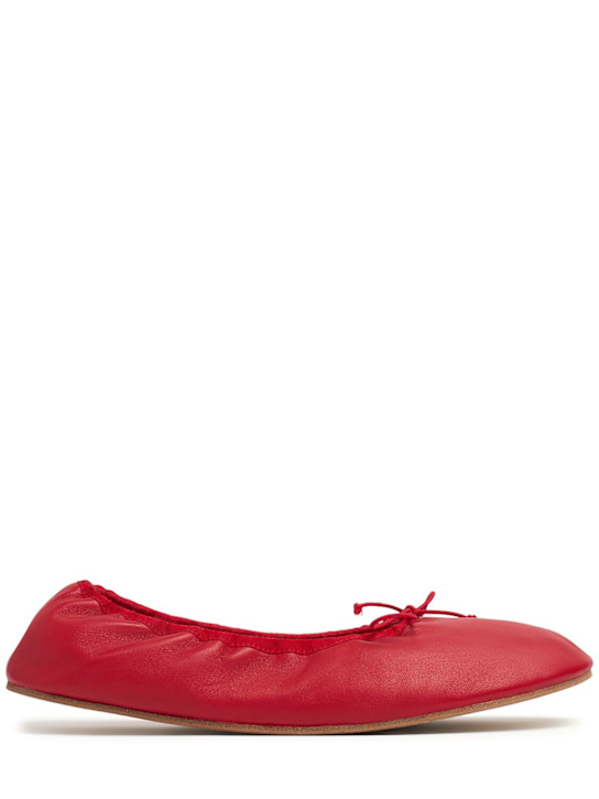 The Row: Round Ballet leather flats - Laquer Red - women_0 | Luisa Via Roma