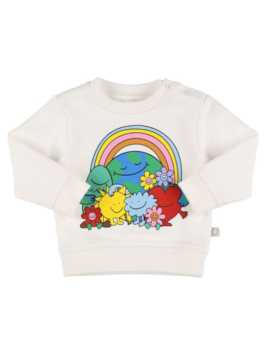 Stella McCartney Kids: Printed cotton sweatshirt - ホワイト - kids-girls_0 | Luisa Via Roma