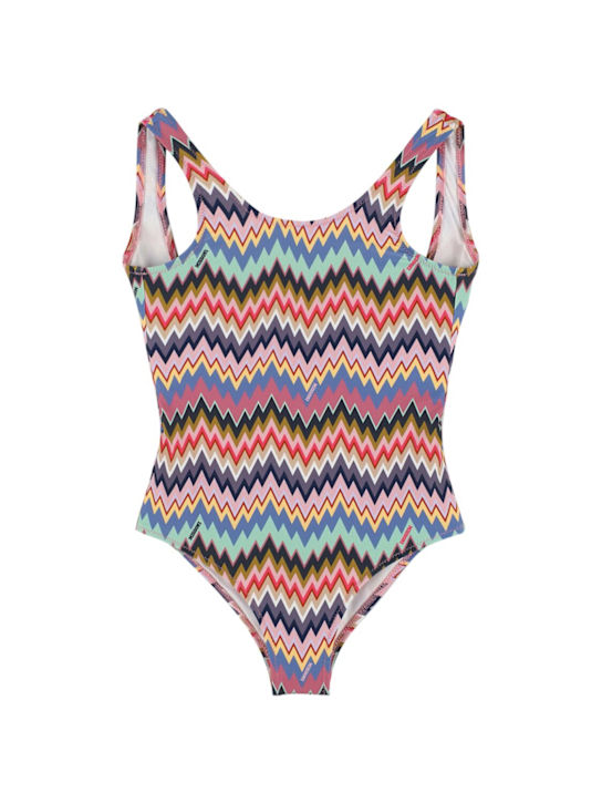 Missoni: Printed poly one piece swimsuit - マルチカラー - kids-girls_0 | Luisa Via Roma