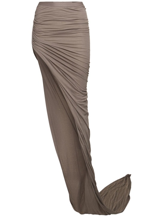 Rick Owens: Edfu draped cotton long skirt - women_0 | Luisa Via Roma
