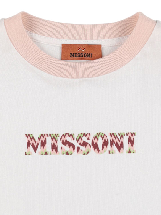 Missoni: T-shirt in jersey di cotone stampato - Bianco - kids-girls_1 | Luisa Via Roma