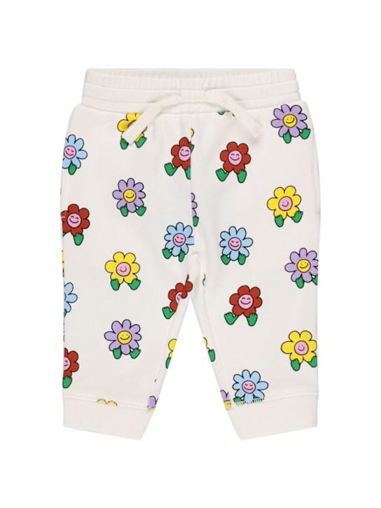 Stella McCartney Kids: Printed cotton sweatpants - ホワイト - kids-girls_0 | Luisa Via Roma