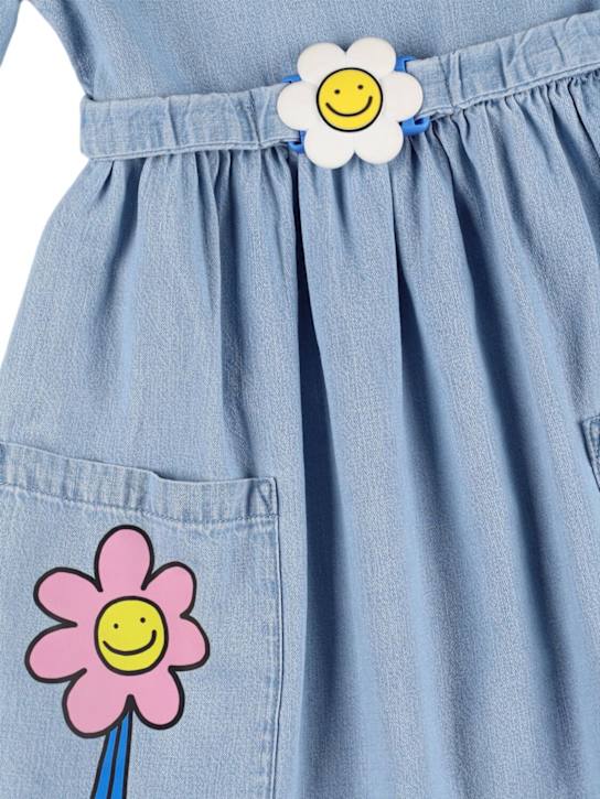Stella McCartney Kids: Light cotton denim dress w/patches - ライトブルー - kids-girls_1 | Luisa Via Roma