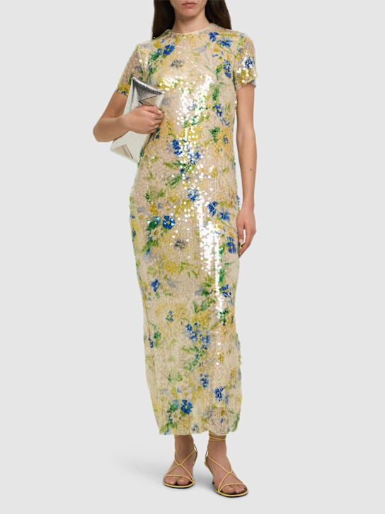 MSGM: Vestito lungo con paillettes - women_1 | Luisa Via Roma