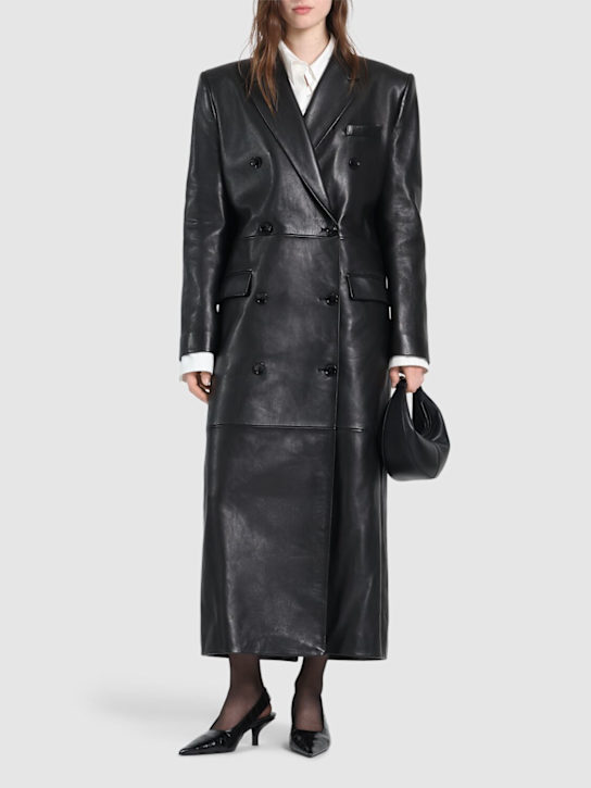 Magda Butrym: Leather double breasted coat - women_1 | Luisa Via Roma