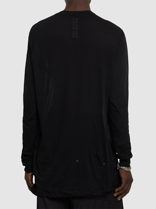 Rick Owens: Drain cotton t-shirt - Black - men_2 | Luisa Via Roma
