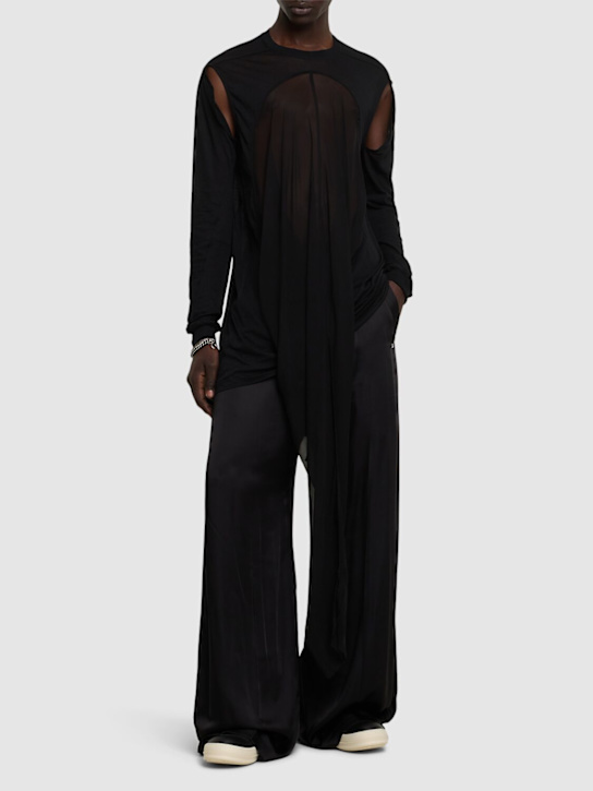 Rick Owens: Drain cotton t-shirt - Black - men_1 | Luisa Via Roma