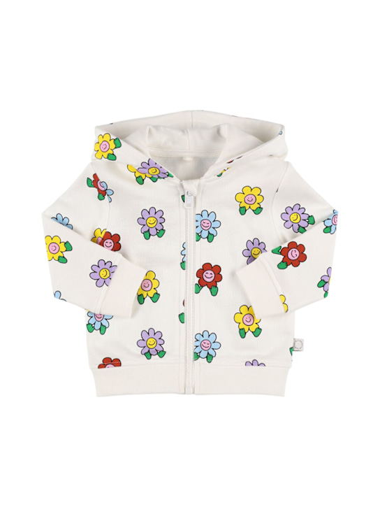 Stella McCartney Kids: Printed cotton hoodie - ホワイト - kids-girls_0 | Luisa Via Roma