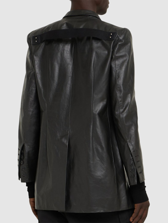 Rick Owens: Lido leather jacket - Black - men_2 | Luisa Via Roma