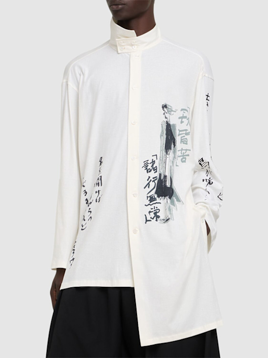 Yohji Yamamoto: Delivery asymmetric cotton shirt - White - men_3 | Luisa Via Roma