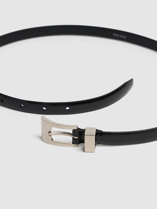 The Row: Downtown bright leather belt - Black - women_1 | Luisa Via Roma