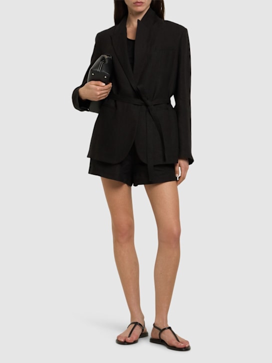 Forte_forte: Belted linen canvas jacket - women_1 | Luisa Via Roma