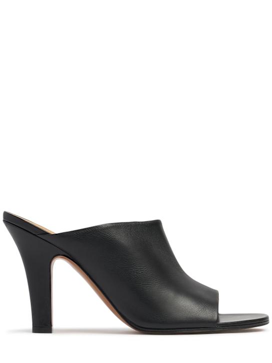 The Row: 90mm Signum heeled leather mules - Black - women_0 | Luisa Via Roma