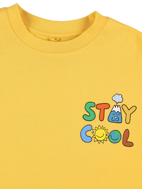 Stella McCartney Kids: Printed cotton jersey t-shirt - イエロー - kids-girls_1 | Luisa Via Roma