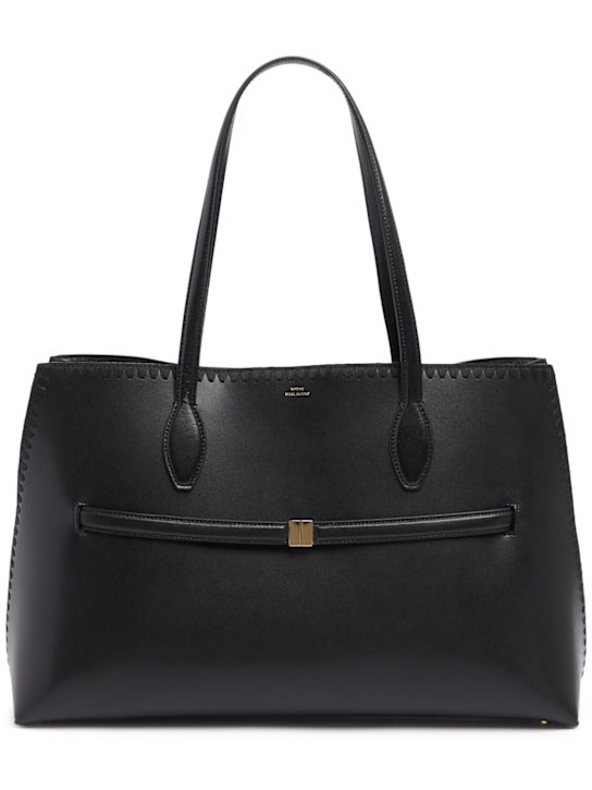 Toteme: Lounge leather tote bag - Black - women_0 | Luisa Via Roma