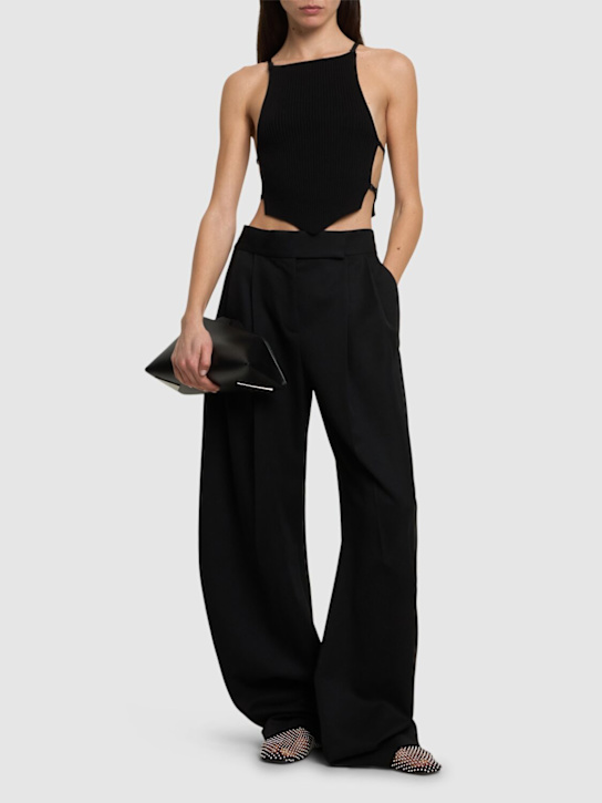 Courrèges: Opened pointy rib knit top - women_1 | Luisa Via Roma