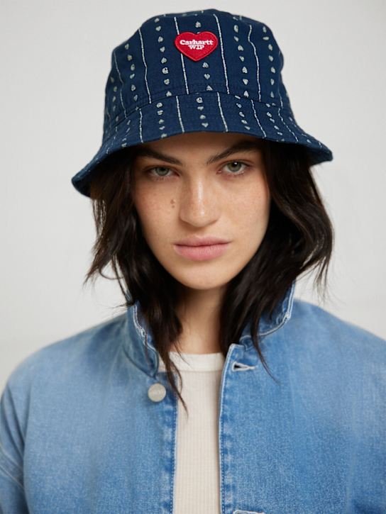 Carhartt WIP: Drewe bucket hat - Heart C Pinstri - women_1 | Luisa Via Roma