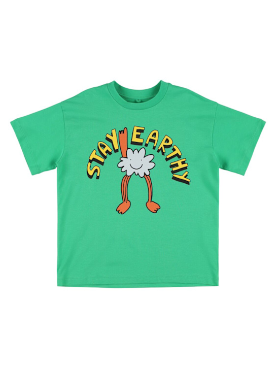 Stella McCartney Kids: Printed cotton jersey t-shirt - グリーン - kids-boys_0 | Luisa Via Roma