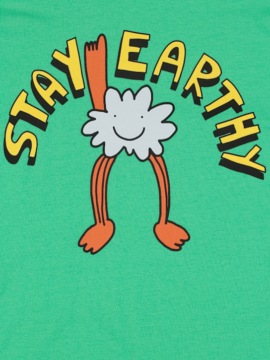 Stella McCartney Kids: Printed cotton jersey t-shirt - グリーン - kids-boys_1 | Luisa Via Roma