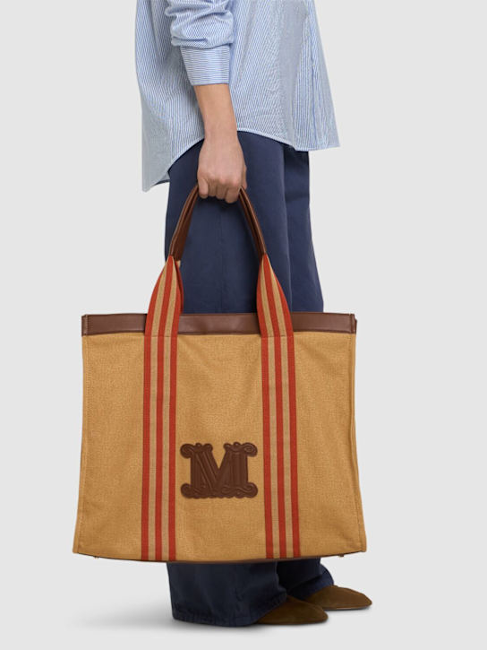 Max Mara: Palau canvas beach bag - women_1 | Luisa Via Roma