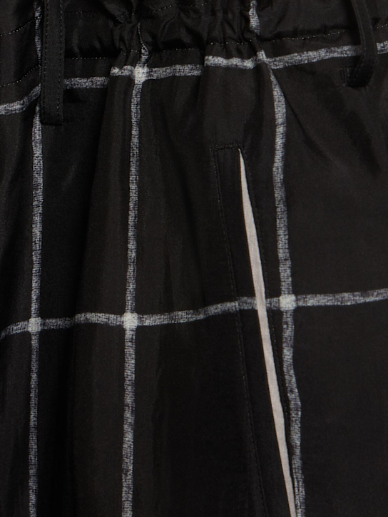 Yohji Yamamoto: Plaid silk pants - Black - men_4 | Luisa Via Roma