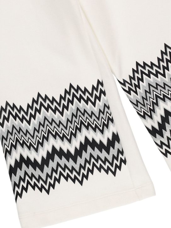Missoni: Printed cotton sweatpants - ホワイト/ブラック - kids-girls_1 | Luisa Via Roma