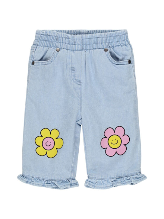 Stella McCartney Kids: Printed cotton jeans - ライトブルー - kids-girls_0 | Luisa Via Roma