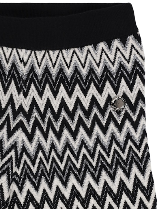 Missoni: Jacquard knit wool blend pants - ブラック/シルバー - kids-girls_1 | Luisa Via Roma