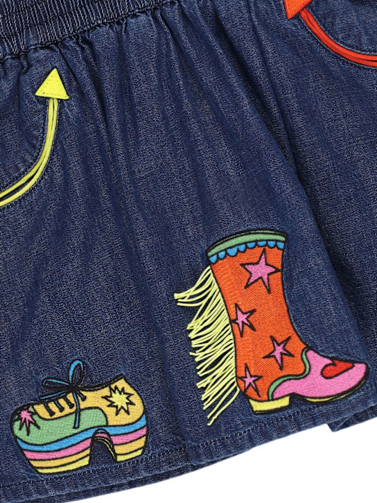 Stella McCartney Kids: Cotton denim skirt w/ patches - kids-girls_1 | Luisa Via Roma