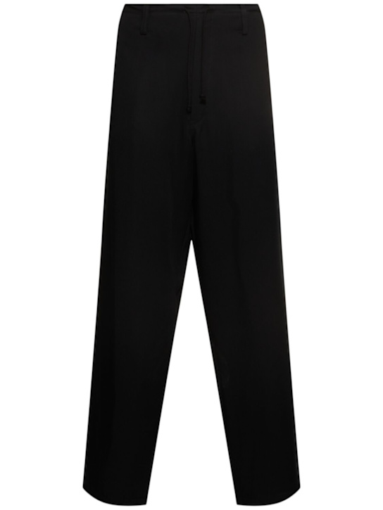 Yohji Yamamoto: Basic wide pants - Black - men_0 | Luisa Via Roma