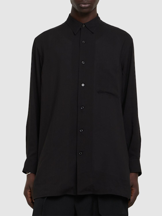 Yohji Yamamoto: Standard oversize shirt - Black - men_2 | Luisa Via Roma