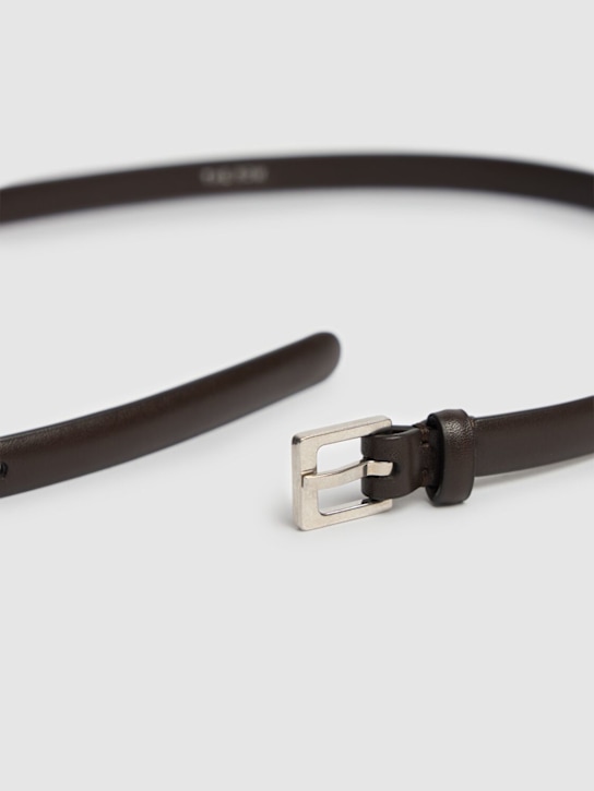 The Row: City leather belt - Dark Brown - women_1 | Luisa Via Roma