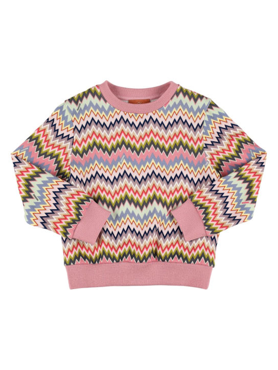 Missoni: Printed cotton sweatshirt - マルチカラー - kids-girls_0 | Luisa Via Roma
