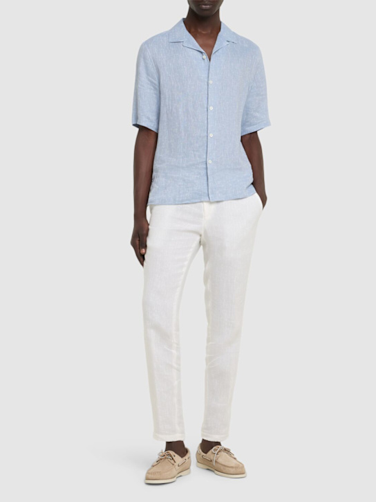 Boss: Genius linen pants - White - men_1 | Luisa Via Roma