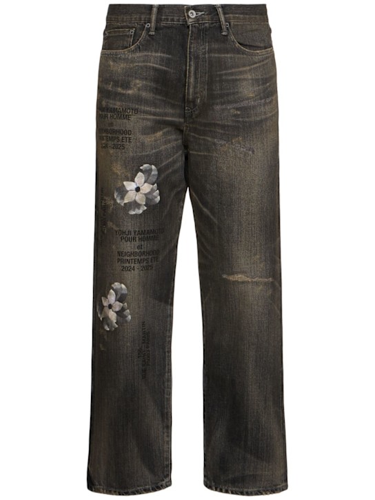 Yohji Yamamoto: Neighborhood褪色牛仔裤 - 黑色 - men_0 | Luisa Via Roma