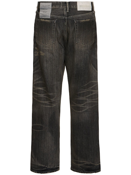 Yohji Yamamoto: Neighborhood褪色牛仔裤 - 黑色 - men_3 | Luisa Via Roma