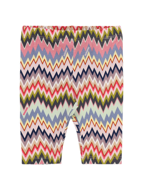 Missoni: Printed cotton blend jersey leggings - マルチカラー - kids-girls_0 | Luisa Via Roma