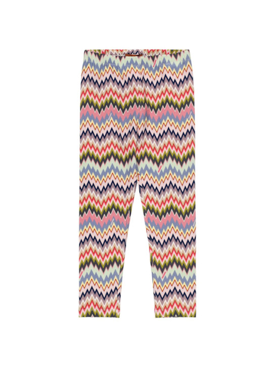 Missoni: Printed cotton blend jersey leggings - マルチカラー - kids-girls_0 | Luisa Via Roma