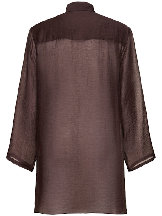 Yohji Yamamoto: Loop maxi shirt - Brown - men_3 | Luisa Via Roma