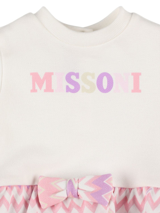 Missoni: Printed cotton dress - ホワイト/ピンク - kids-girls_1 | Luisa Via Roma
