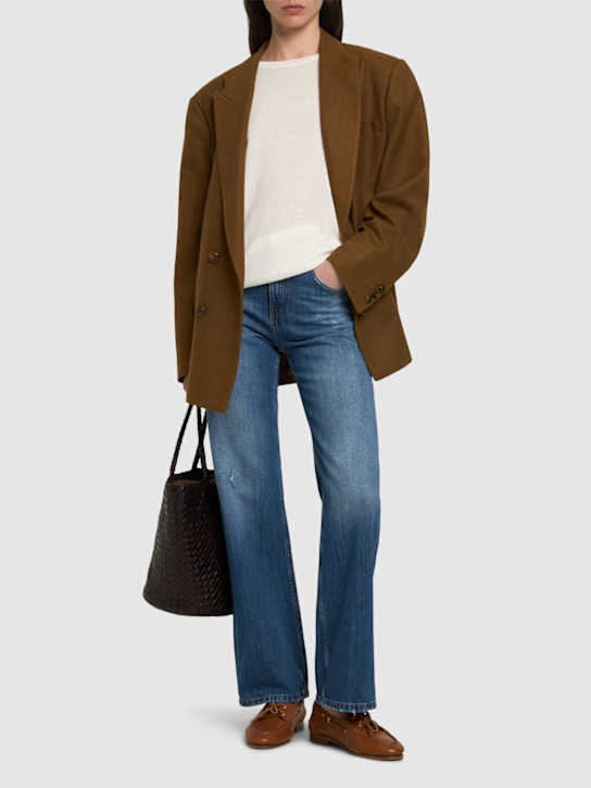 ASPESI: Denim wide leg jeans - Blue - women_1 | Luisa Via Roma