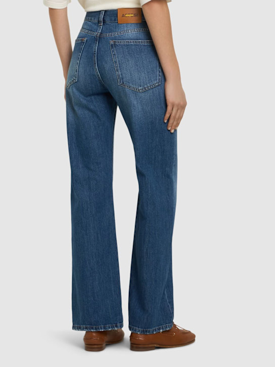 ASPESI: Denim wide leg jeans - Blue - women_2 | Luisa Via Roma