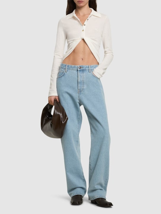 Courrèges: Polohemd aus Baumwollpiqué - women_1 | Luisa Via Roma