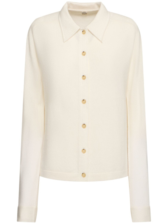 Toteme: Raglan sleeve cashmere cardigan - White - women_0 | Luisa Via Roma